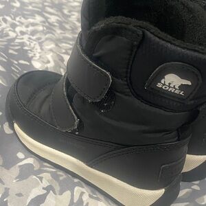 Sorel Kids Black and White Snow Boots